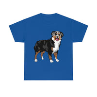 Australian Shepherd Unisex Heavy Cotton Tee, S-5XL, 12 Colors, 100% Cotton, Light Fabric, FREE Shipping, Made in USA!!