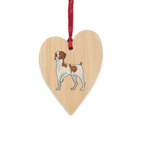 Brittany Wooden Ornaments, 6 Whimsical Shapes, Red Ribbon Included, Magnetic Back, FREE Shipping, Made in USA!!