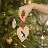 Border Collie Wooden Ornaments, Custom, Personalized, Magnetic Back, Red Ribbon, 6 Shapes, FREE Shipping, Made in the USA!!