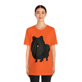 Black Pomeranian Unisex Jersey Short Sleeve Tee, S - 3XL, 16 Colors, Cotton, Light Fabric, FREE Shipping, Made in USA!!