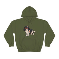 Tricolor Cavalier King Charles Spaniel Unisex Heavy Blend Hooded Sweatshirt, S - 5XL, 12 Colors, FREE Shipping, Made in Usa!!