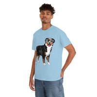 Australian Shepherd Unisex Heavy Cotton Tee, S-5XL, 12 Colors, 100% Cotton, Light Fabric, FREE Shipping, Made in USA!!