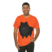 Black Pomeranian Unisex Jersey Short Sleeve Tee, S - 3XL, 16 Colors, Cotton, Light Fabric, FREE Shipping, Made in USA!!