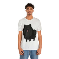Black Pomeranian Unisex Jersey Short Sleeve Tee, S - 3XL, 16 Colors, Cotton, Light Fabric, FREE Shipping, Made in USA!!