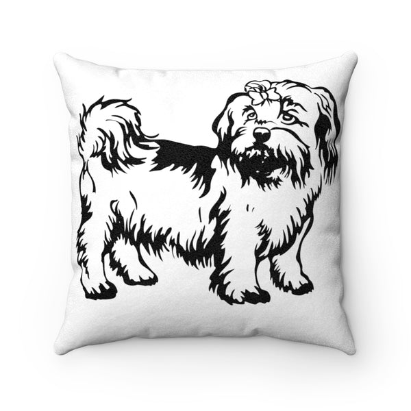 Shih Tzu Faux Suede Square Pillow