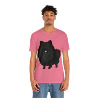Black Pomeranian Unisex Jersey Short Sleeve Tee, S - 3XL, 16 Colors, Cotton, Light Fabric, FREE Shipping, Made in USA!!