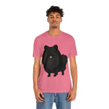Black Pomeranian Unisex Jersey Short Sleeve Tee, S - 3XL, 16 Colors, Cotton, Light Fabric, FREE Shipping, Made in USA!!