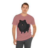 Black Pomeranian Unisex Jersey Short Sleeve Tee, S - 3XL, 16 Colors, Cotton, Light Fabric, FREE Shipping, Made in USA!!