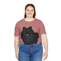 Black Pomeranian Unisex Jersey Short Sleeve Tee, S - 3XL, 16 Colors, Cotton, Light Fabric, FREE Shipping, Made in USA!!