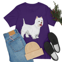 West Highland White Terrier Unisex Jersey Short Sleeve Tee, S - 3XL, Cotton, Light Fabric, FREE Shipping, Made in USA!!