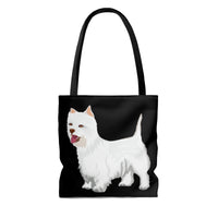 West Highland White Terrier Tote Bag, 3 Sizes, Polyester, Boxed Corners, Cotton Handles, FREE Shipping, Made in USA!!