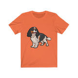 Tricolor Cavalier King Charles Spaniel Unisex Jersey Short Sleeve Tee, men, women, dog, t shirt