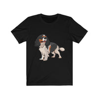 Tricolor Cavalier King Charles Spaniel Unisex Jersey Short Sleeve Tee, men, women, dog, t shirt