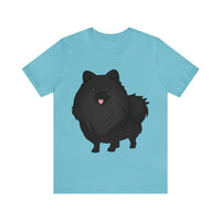 Black Pomeranian Unisex Jersey Short Sleeve Tee, S - 3XL, 16 Colors, Cotton, Light Fabric, FREE Shipping, Made in USA!!
