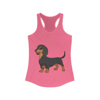 Dachshund  Women's Ideal Racerback Tank, XS - 2XL, 8 Colors, Soft Cotton/Polyester, Extra Light Fabric, FREE Shipping, Made in USA!!