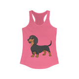 Dachshund  Women's Ideal Racerback Tank, XS - 2XL, 8 Colors, Soft Cotton/Polyester, Extra Light Fabric, FREE Shipping, Made in USA!!