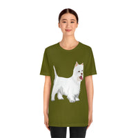 West Highland White Terrier Unisex Jersey Short Sleeve Tee, S - 3XL, Cotton, Light Fabric, FREE Shipping, Made in USA!!