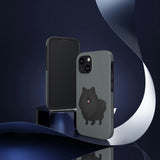 Black Pomeranian Tough Phone Cases, Case-Mate, iPhone, Impact Resistant, Glossy Finish, Wireless Charging, FREE Shipping, Made in USA!!