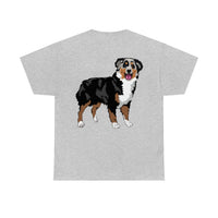 Australian Shepherd Unisex Heavy Cotton Tee, S-5XL, 12 Colors, 100% Cotton, Light Fabric, FREE Shipping, Made in USA!!
