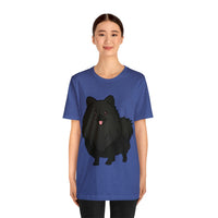 Black Pomeranian Unisex Jersey Short Sleeve Tee, S - 3XL, 16 Colors, Cotton, Light Fabric, FREE Shipping, Made in USA!!