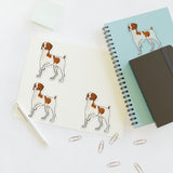 Brittanys Dog Sticker Sheets, 2 Image Sizes, 3 Image Surfaces, Water Resistant Vinyl, FREE Shipping, Made in USA!!