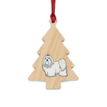 Maltese Wooden Ornaments, 6 Shapes, Solid Wood, Magnetic Back, Red Ribbon for Hanging, FREE Shipping, Made in USA!!