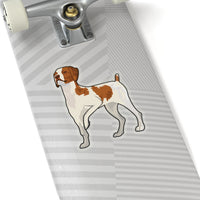 Brittany Dog Kiss-Cut Stickers, 4 Sizes, White or Transparent Background