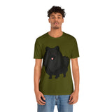 Black Pomeranian Unisex Jersey Short Sleeve Tee, S - 3XL, 16 Colors, Cotton, Light Fabric, FREE Shipping, Made in USA!!
