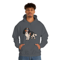 Tricolor Cavalier King Charles Spaniel Unisex Heavy Blend Hooded Sweatshirt, S - 5XL, 12 Colors, FREE Shipping, Made in Usa!!