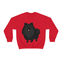 Black Pomeranian Unisex Heavy Blend™ Crewneck Sweatshirt, S - 3XL, 5 Colors, Polyester/Cotton, FREE Shipping, Made in USA!!