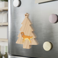 Golden Retriever Wooden Ornaments, 6 Shapes, Solid Wood, Magnetic Back, Comes with Red Ribbon, FREE Shipping, Made in USA!!
