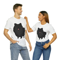 Black Pomeranian Unisex Jersey Short Sleeve Tee, S - 3XL, 16 Colors, Cotton, Light Fabric, FREE Shipping, Made in USA!!