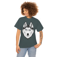 Siberian Husky Unisex Heavy Cotton Tee, S - 5XL, 12 Colors, Light Fabric, FREE Shipping, Made in USA!!