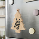 German Shepherd Wooden Ornaments, 6 Shapes, Solid Wood, Magnetic Back, Custom/Personalized, FREE Shipping, Made in USA!!