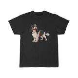 Tricolor Cavalier King Charles Spaniel Men's Short Sleeve Tee, 100% Cotton, Light Fabric, FREE Shipping, Made in USA!!