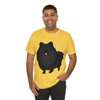 Black Pomeranian Unisex Jersey Short Sleeve Tee, S - 3XL, 16 Colors, Cotton, Light Fabric, FREE Shipping, Made in USA!!