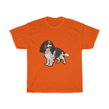 Tricolor Cavalier King Charles Spaniel Unisex Heavy Cotton Tee