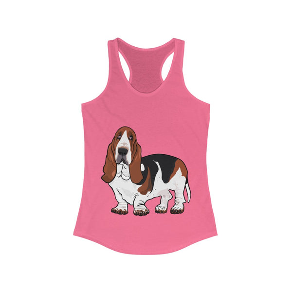 Basset Hound Women's Ideal Racerback Tank, XS - 2XL, 15 Colors, Cotton & Polyester, Free Shipping, Made In Usa!!