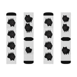 Black Pomeranian Sublimation Socks; 3 Sizes; Polyester/Spandex;