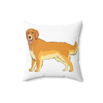 Golden Retriever Spun Polyester Square Pillow