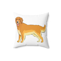 Golden Retriever Spun Polyester Square Pillow