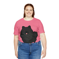 Black Pomeranian Unisex Jersey Short Sleeve Tee, S - 3XL, 16 Colors, Cotton, Light Fabric, FREE Shipping, Made in USA!!