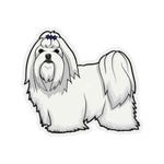 Maltese Kiss-Cut Stickers, White or Transparent, 4 Sizes, Indoor Use, Not Waterproof, FREE Shipping, Made in USA!!