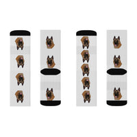 Belgian Malinois Sublimation Socks, long socks, small, medium, large, Made in the USA!!