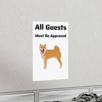 Shiba Inu Premium Matte Vertical Poster, 7 Sizes, Indoor Use, 175 gsm Fine Art Paper, FREE Shipping, Made in USA!!