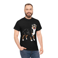 Australian Shepherd Unisex Heavy Cotton Tee, S-5XL, 12 Colors, 100% Cotton, Light Fabric, FREE Shipping, Made in USA!!