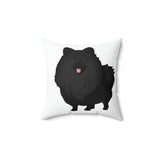 Black Pomeranian Spun Polyester Square Pillow, 3 Sizes, Polyester, Double Sided Print, Free Shipping, Made in USA!!