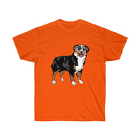 Australian Shepherd Unisex Ultra Cotton Tee, S-5XL, 15 Colors, 100% Cotton, Medium Fabric, FREE Shipping, Made in USA!!