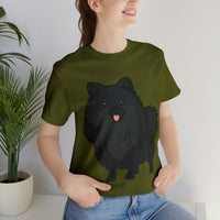 Black Pomeranian Unisex Jersey Short Sleeve Tee, S - 3XL, 16 Colors, Cotton, Light Fabric, FREE Shipping, Made in USA!!
