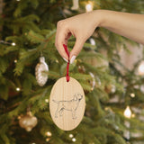 Labrador Retriever Wooden Ornaments, 6 Shapes, Magnetic Back, Red Ribbon, FREE Shipping, Made in USA!!